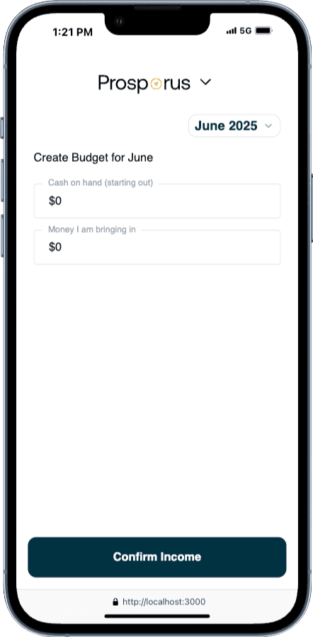 Create Budget Screen