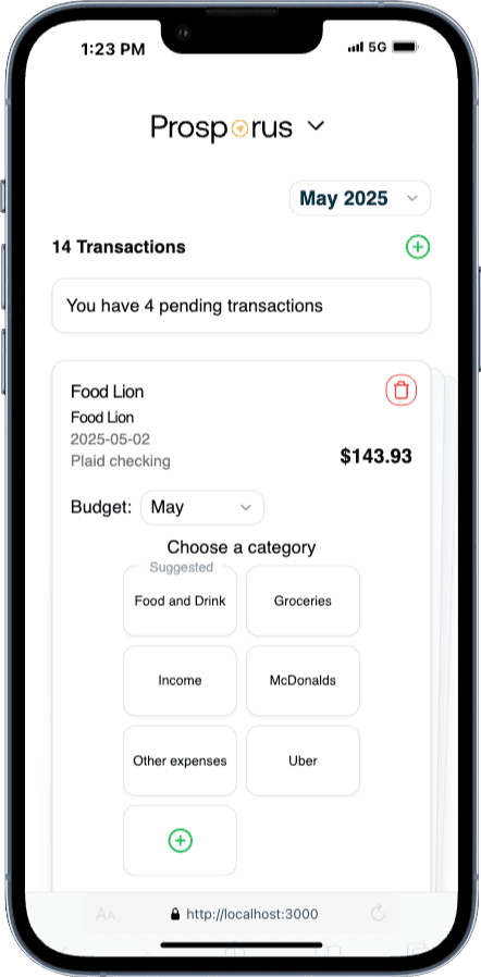 Categorization Screen